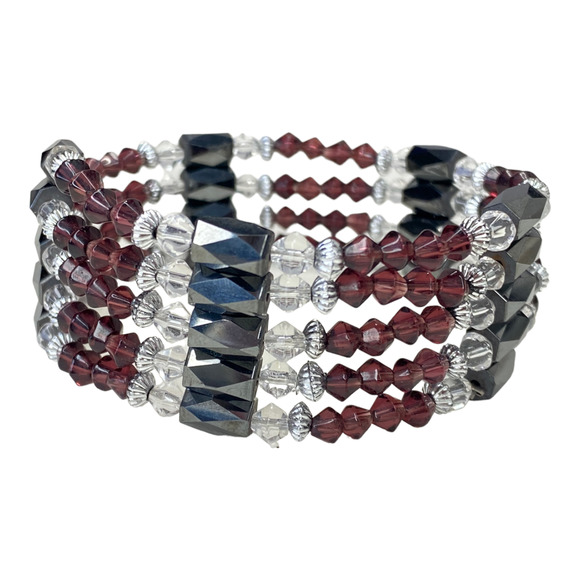 Hematite Magnetic Therapy Wrap Bracelet - Picture 2 of 6